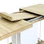 Table de salle à manger 160 - 200 cm avec bois vieilli Nuance, extensible, 6 à 10 personnes, chêne blanc, effet pour la salle à manger, sièges, plaque de base solide