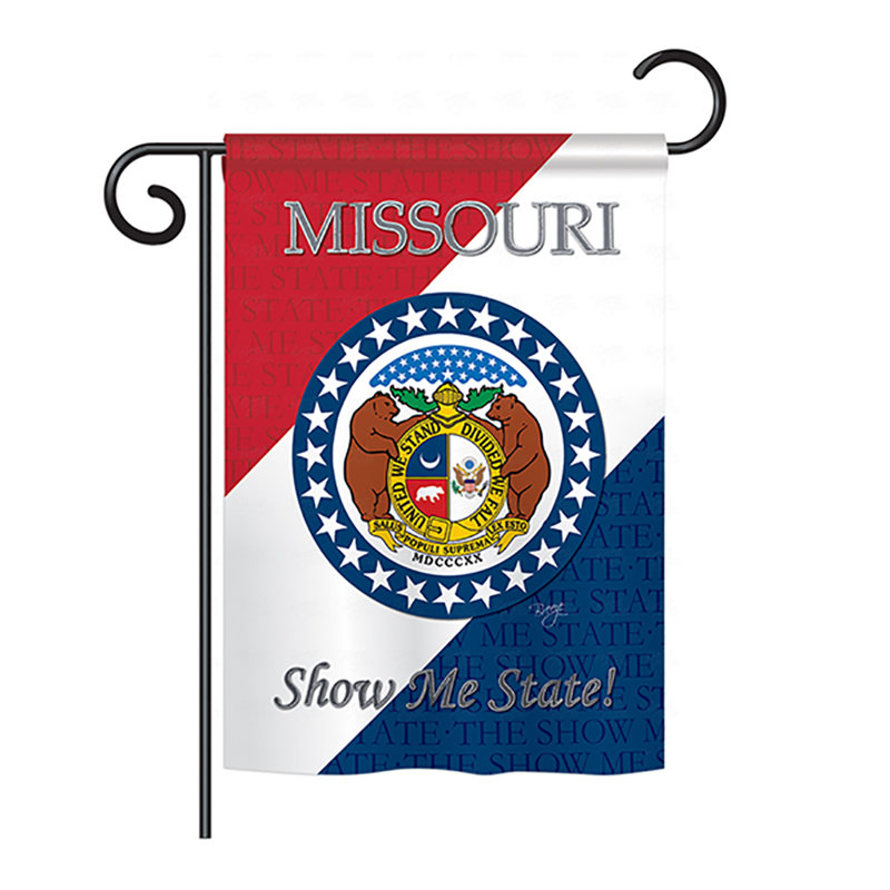 Drapeau de maison en polyester à 2 côtés US State, H 40 po x l 28 po, Missouri