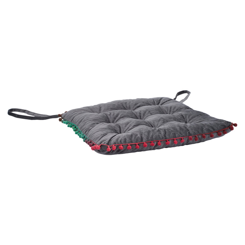 Thick Padded Chair Cushion, Grey