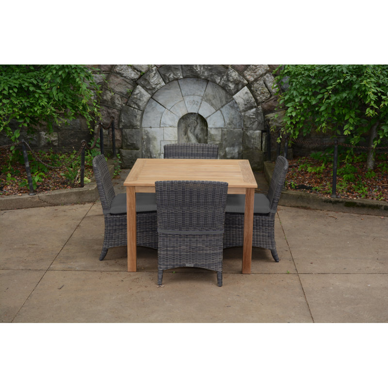Bella Wicker Armless Outdoor Dining Chair, Cast Charcoal, Brown