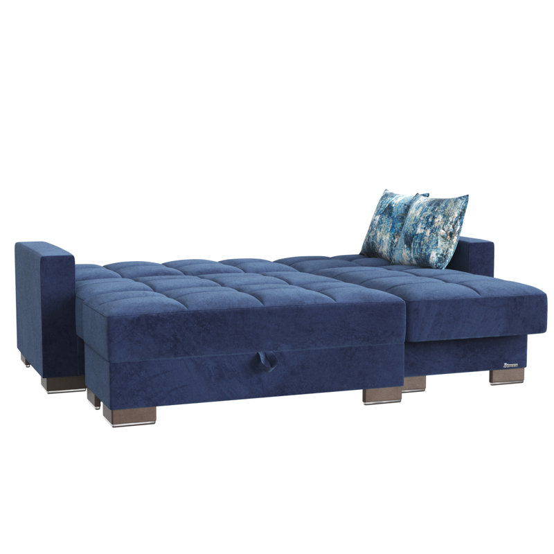 Chaise longue convertible avec rangement Primenest Nimbusflow, Blue Chenille