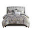 Housse de couette en coton gris très grand avec matériaux et coussins décoratifs faits d'accessoires de chambre à coucher lavables-124917791