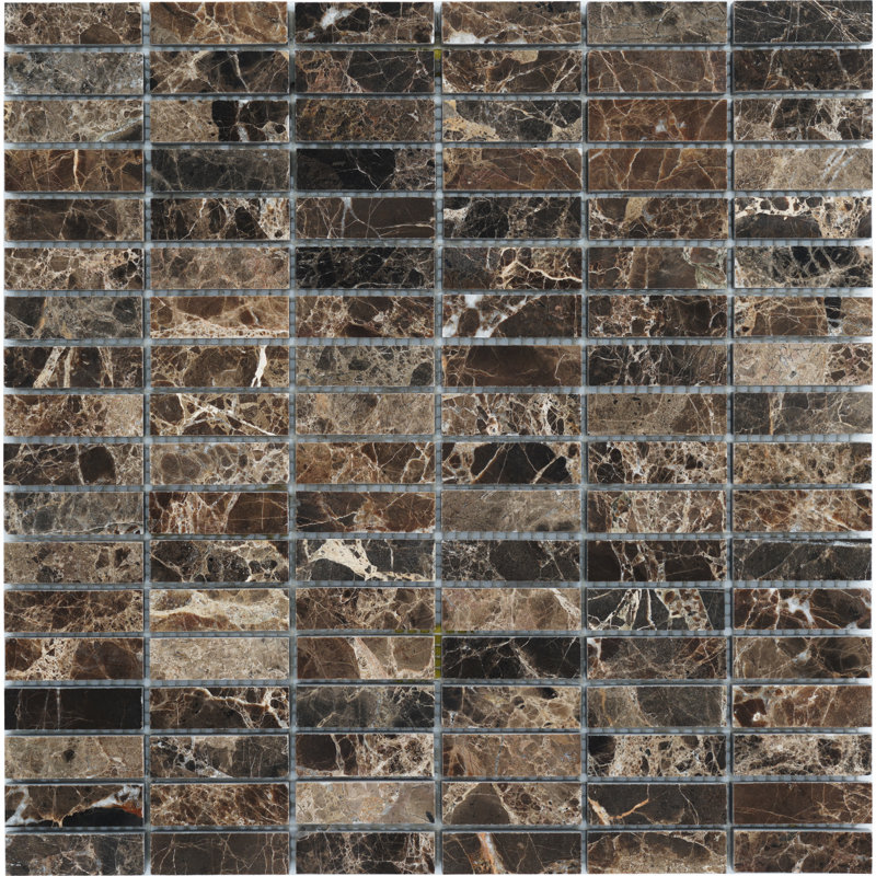 Carreau de mosaïque en marbre 0,625 "x 2"