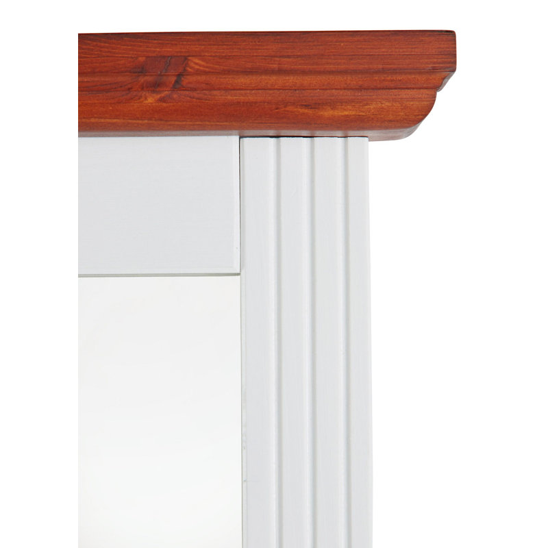Dooling Wood Wall Mirror, White/Cherry
