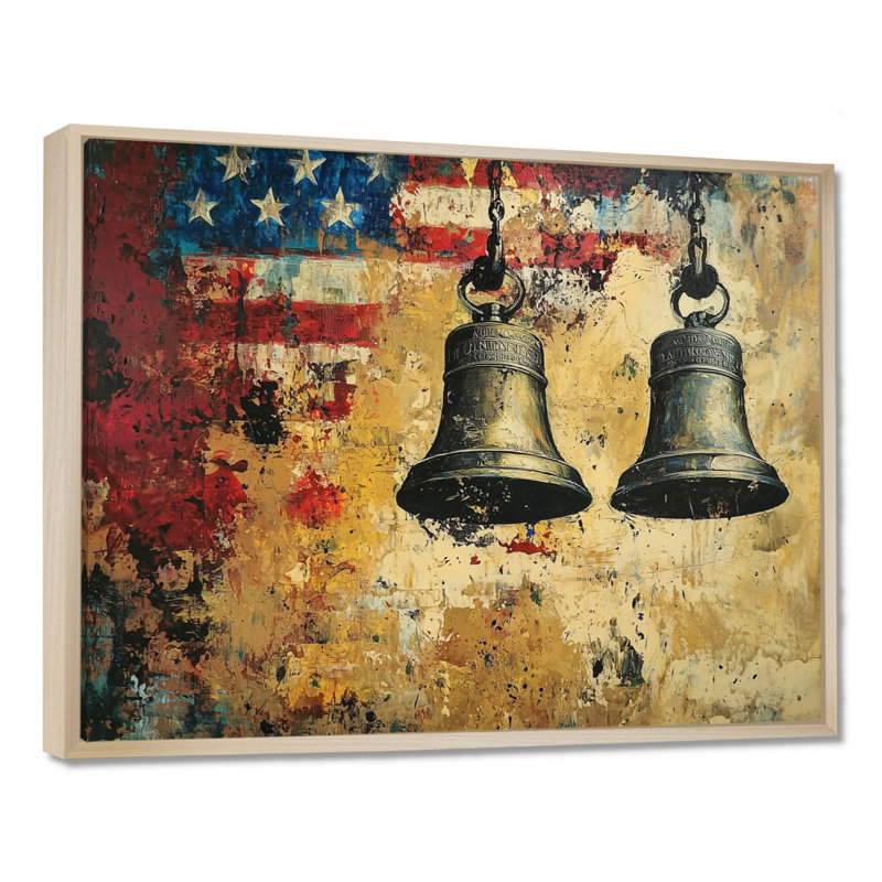 Lachan - Patriotiste américain, art mural, H 12 po x l 20 po, Impression encadrée flottante, Crème