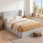 Structure de lit tapissier Annek avec rangement relevable, tête de lit à oreilles de H 40,9 po, lattes de bois et structure en métal, plusieurs tailles et options de tissu disponibles-1491270240-1542673010