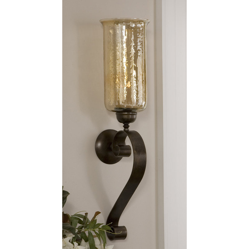 30'' H Metal Wall Wall Sconce with Candle Included