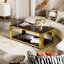 Table basse moderne rectangulaire noire, miroir-88740364