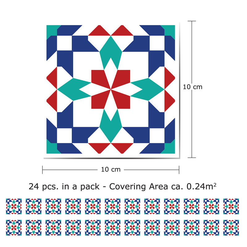 Carreau de terrain auto-adhésif en vinyle 4 po x 4 po Marrakech