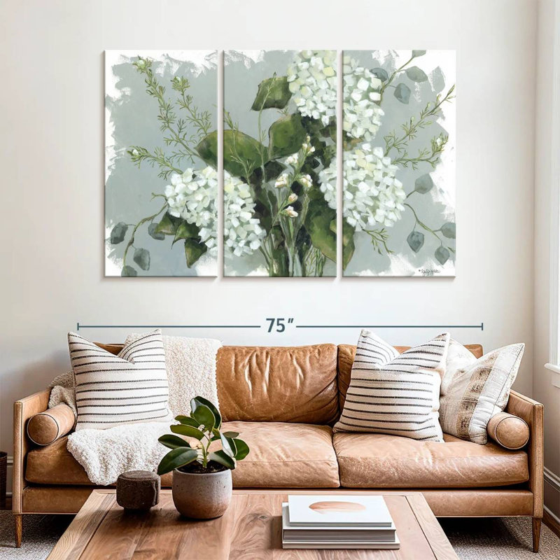 Harnek Hydrangeas In White, 42" H x 65" W