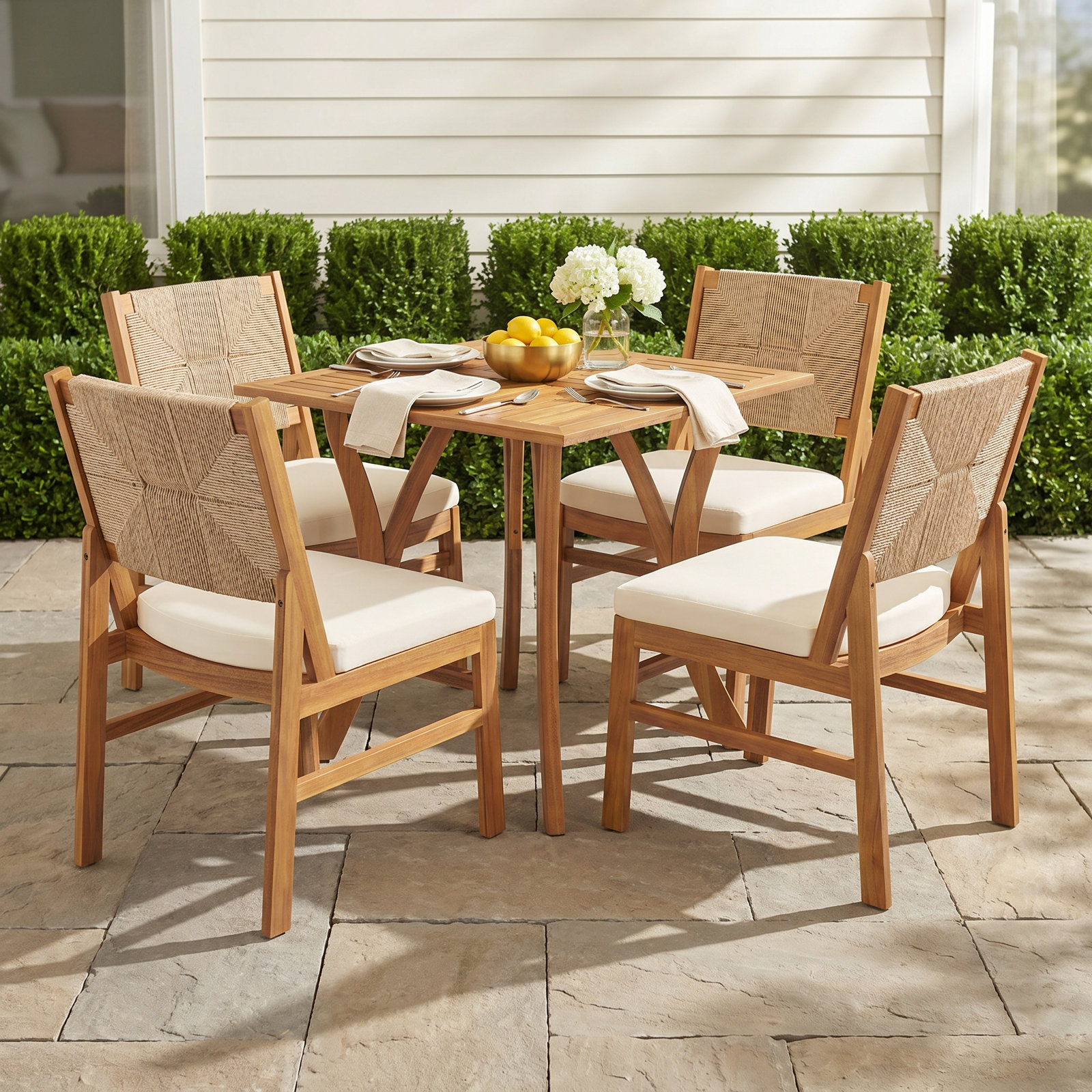 Allman 32" Acacia Patio Dining Set
