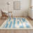 Vectra Modern Machine Washable Blue / Beige Indoor Area Rug with Non-Slip Backing-129158149
