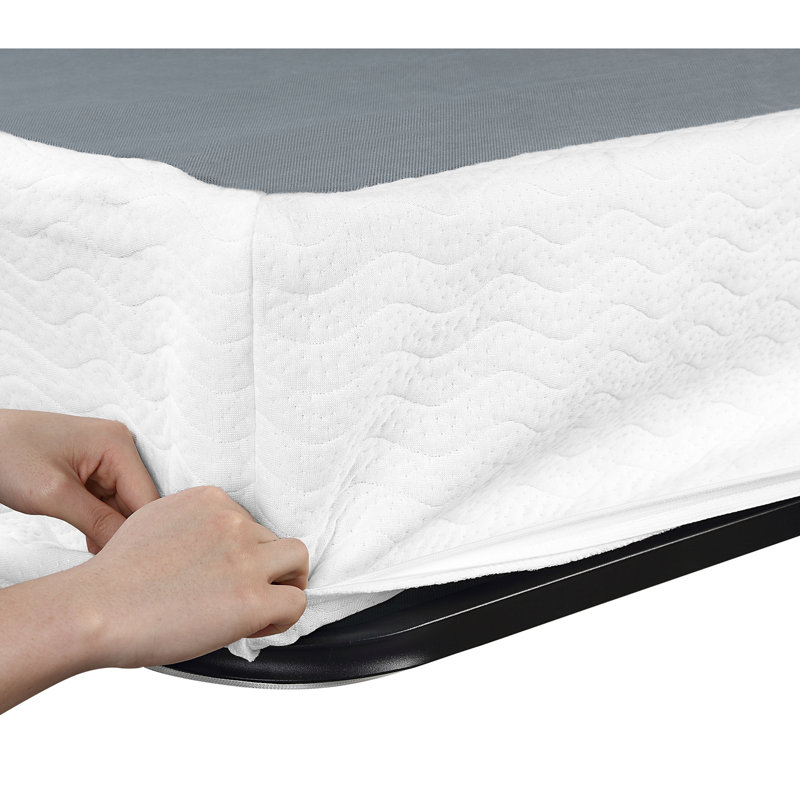 Eastern King Mattress Foundation, Heavy-duty, Textured Fabric 12 Slat Metal,, Eastern King