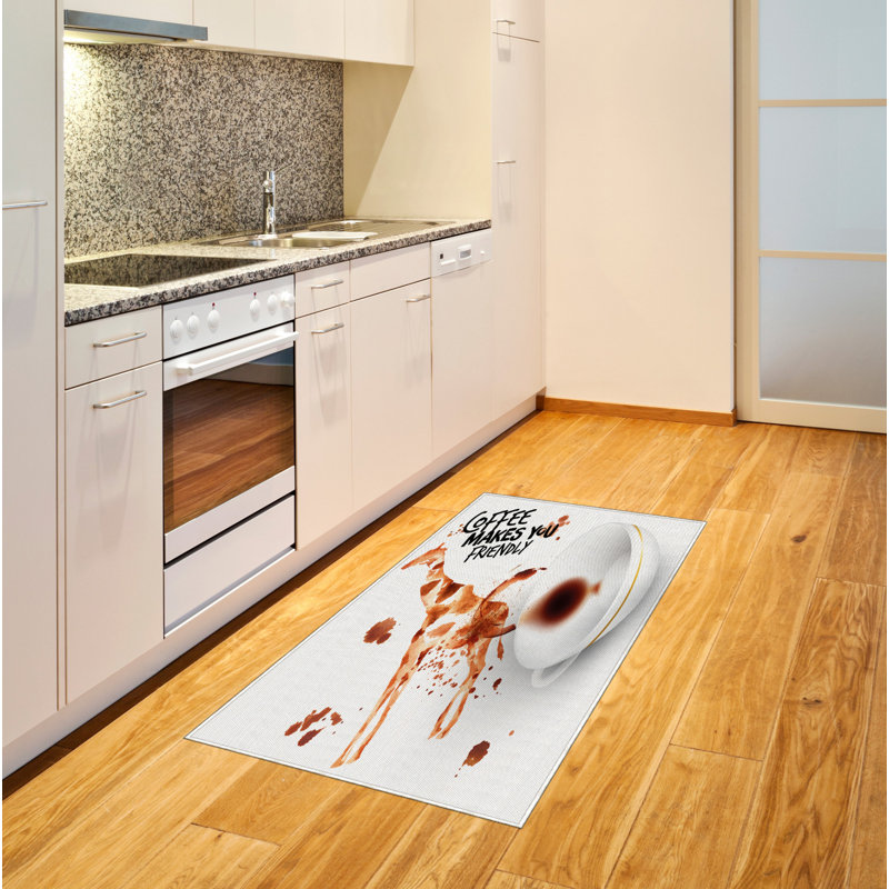 Coffee Art High Density Long Fiber Poly Threads Decorative Area Rug Carpet, Rectangle 4' x 5'8"