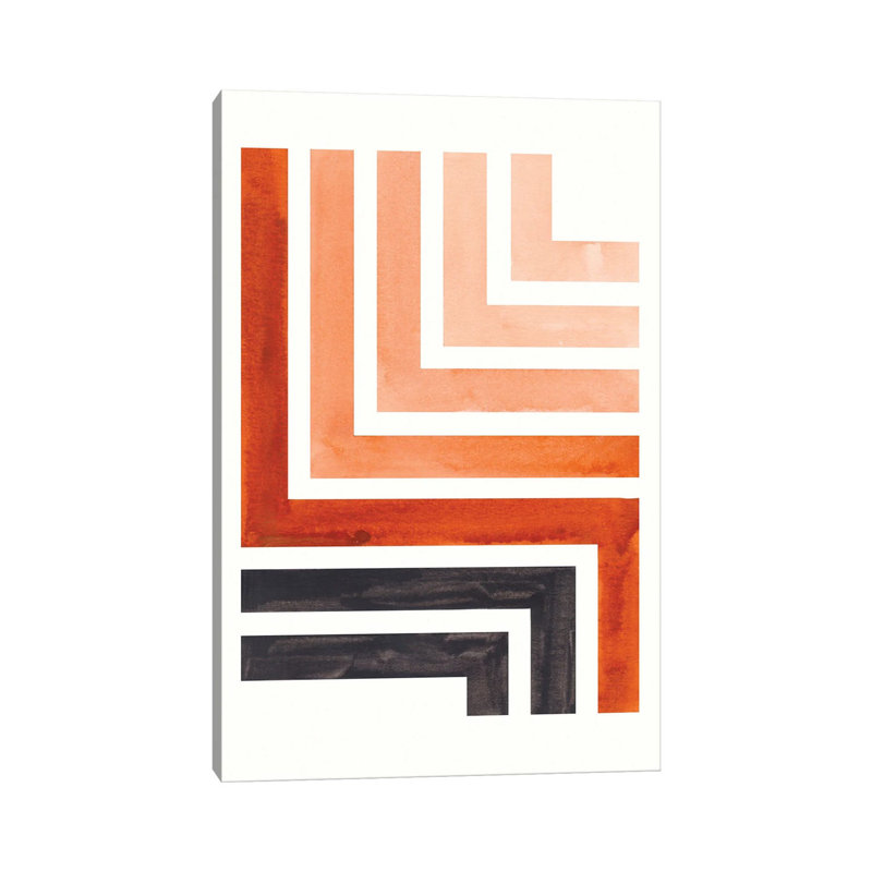 Burnt Sienna Aztec Pattern by EnShape - Wrapped Canvas Print, 101.6 cm H x 66.04 cm W x 3.175 cm D