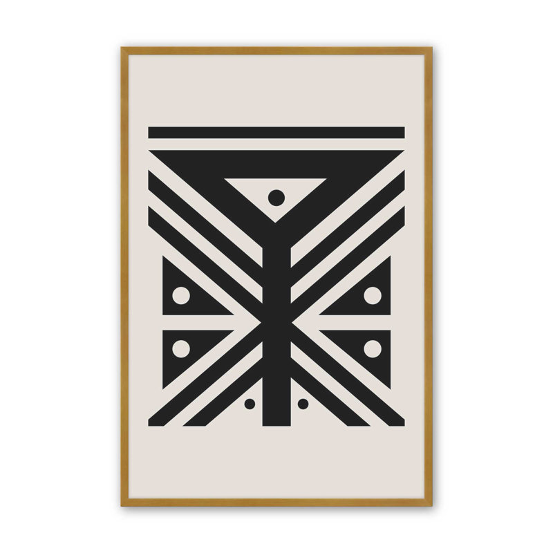 Impression de motifs tribaux modernes, Or poli, H 37,25 po x l 25,25 po