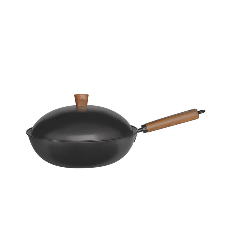Poêle à frire en acier au carbone avec couvercle JIA (28 cm)