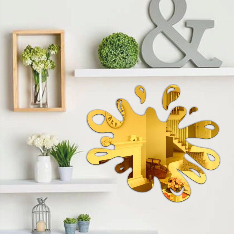 Senita Flat Wall Mirror, Gold