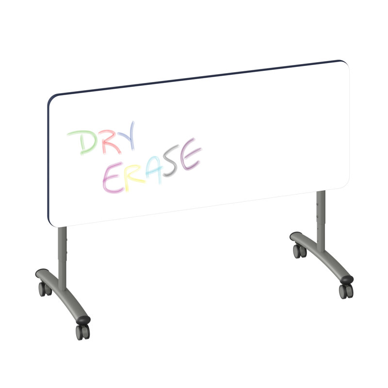 Table rabattable Premium Premium, H 38 po x L 72 po x l 30 po, Blanc / Bleu marine