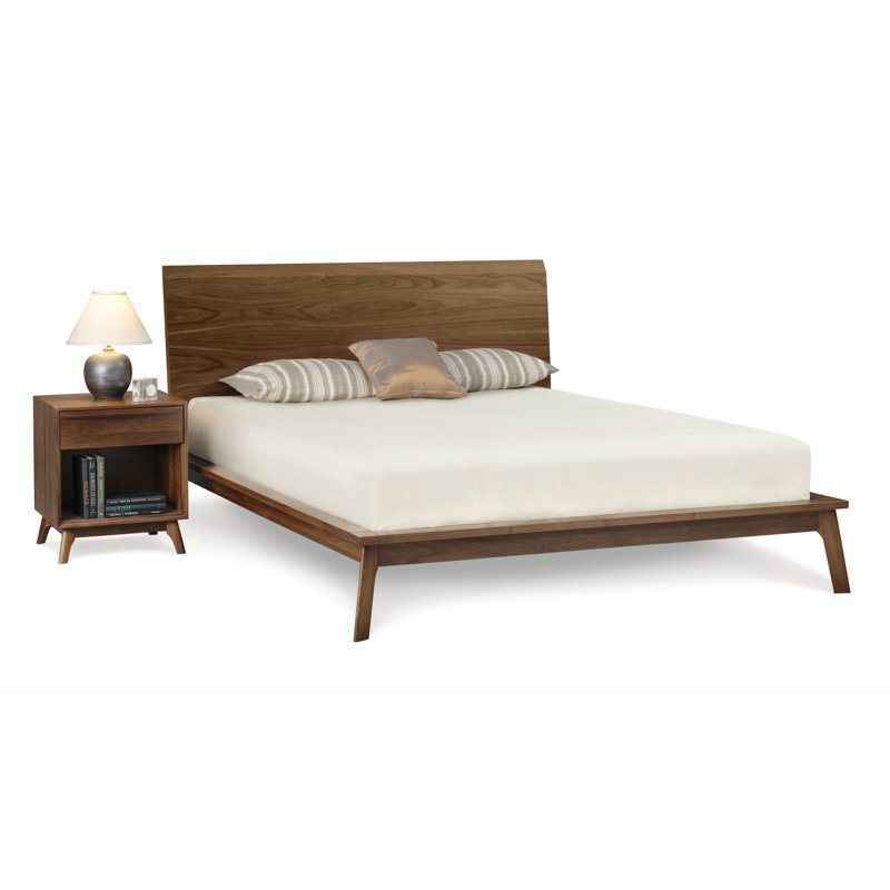 Catalina Solid Wood Bed, Natural Walnut, King