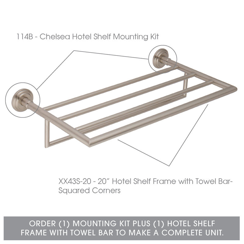 20" Hotel Shelf Frame with Towel Bar