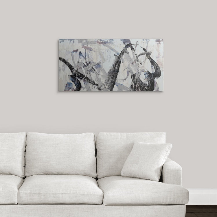 «Gestural II» Bellinda, reproduction d'art, H 15 po x l 30 po x P 1,5 po, Toile