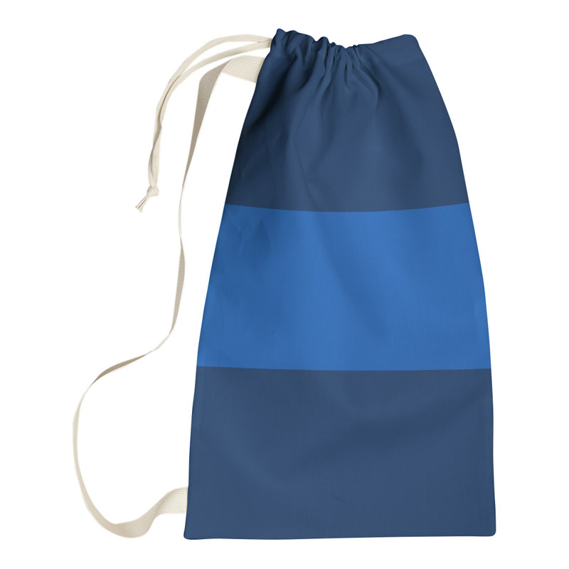 Utah Fabric Laundry Bag with Handles, Large ( 36" x 28" x 1.5"), Navy Blue/Royal Blue/Navy Blue
