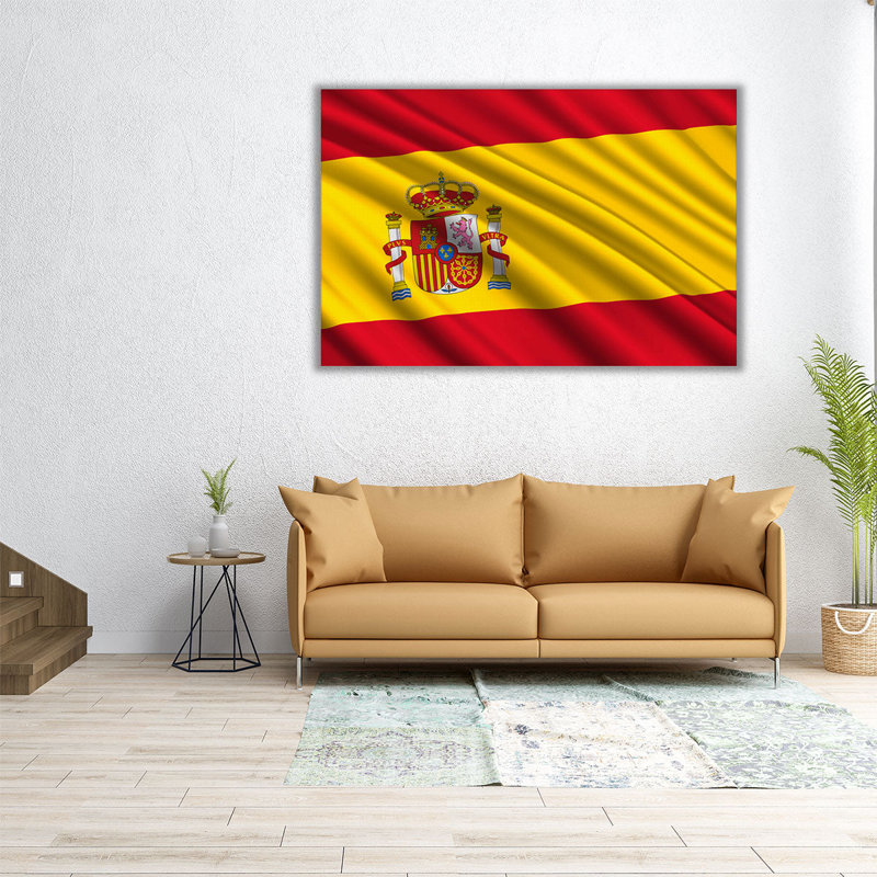 Drapeau espagnol, impression sur toile, H 16 po x l 24 po