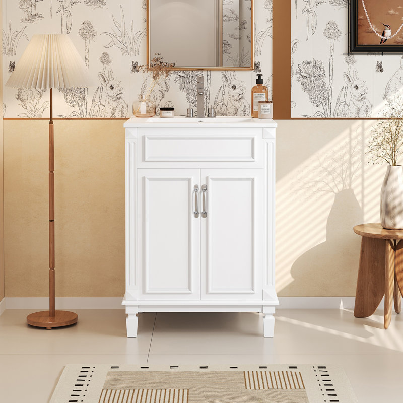 Meuble-lavabo 24 po avec lavabo supérieur, Blanc