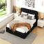 Grand lit plateforme tapissier, noir-1724448566