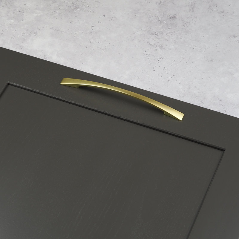 Brushed Brass Slim Bow Handles, 160mm