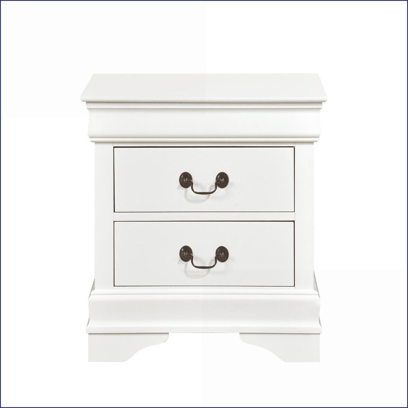 Table de chevet 2 tiroirs Traditional, Blanc
