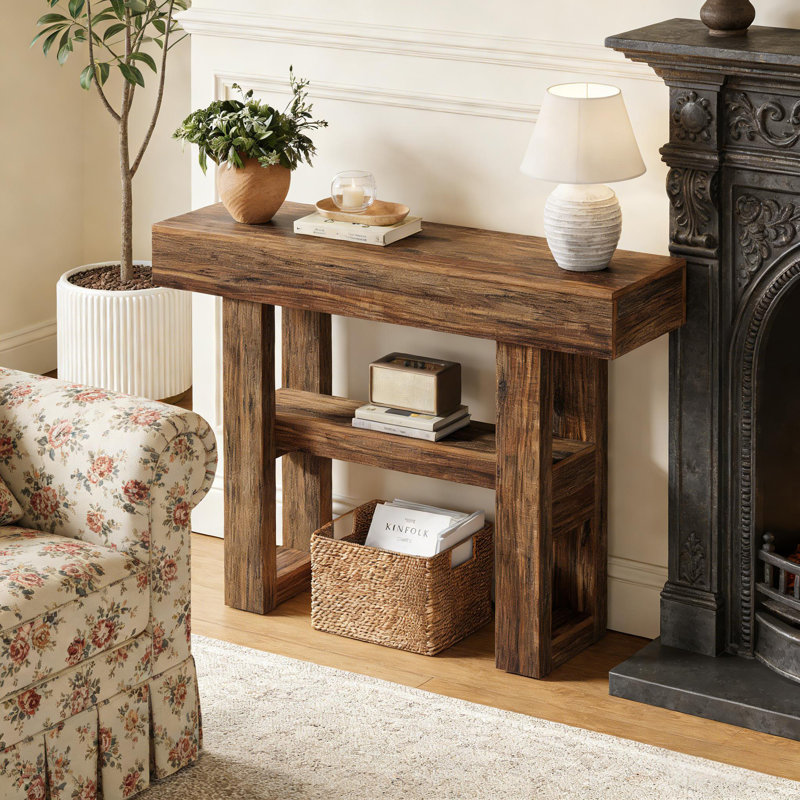 Table de canapé étroite, console, Rustic Brown