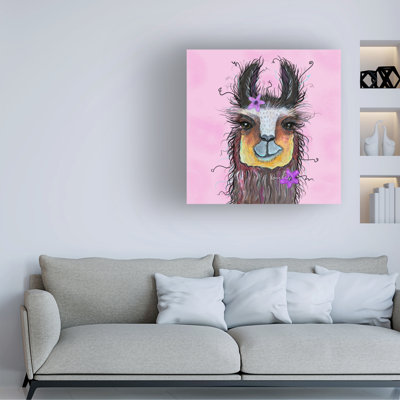 Karrie Evenson Pink Llama Canvas Art