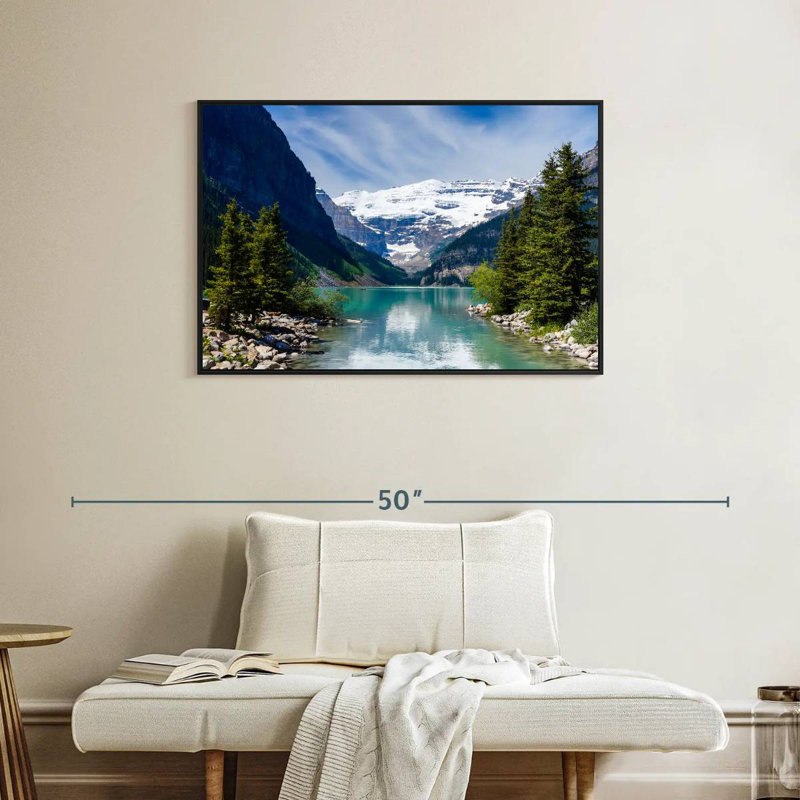 Splendide lac Louise, Cadre flottant noir, 37 po x 25 po