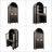 71" Fluted Tall Arched Pantry Cabinet with Adjustable Shelves & Glass Door, Black Display Storage Cabinet-95587494