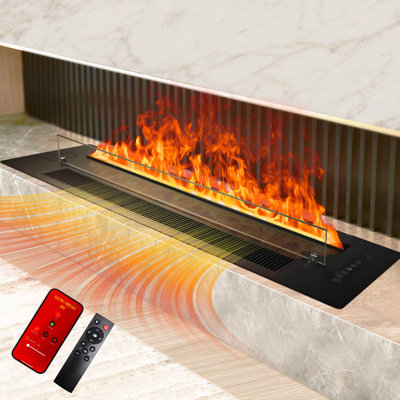 Foyer à vapeur d'eau 3D avec humidificateur Foyers électriques à vapeur colorée réaliste pour décoration de bureau à domicile 650W / 1300W Chaufferette 47,24 " 