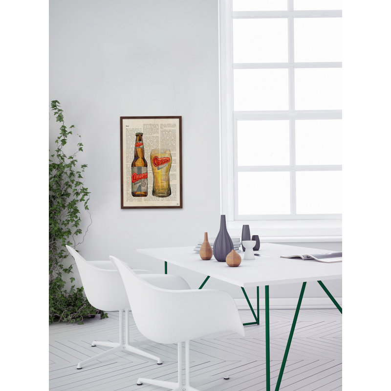 « bière history », reproduction d’art encadrée, H 18 po x l 12 po x P 1,5 po