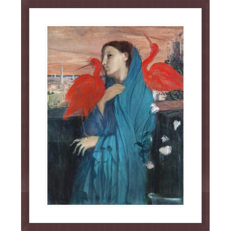 «Young Woman with ibis» par Edgar Degas, impression giclée encadrée, H 28,82 po x l 23,5 po