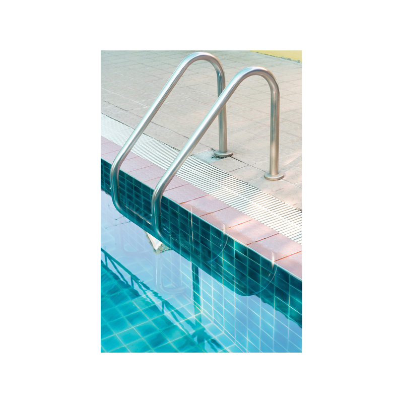 « rétro piscine piscine »-impression photo, H 48 po x l 32 po x P 1,5 po, Toile tendue