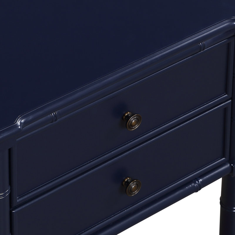 Table de chevet Mid-Century 2 tiroirs Midnight Blue