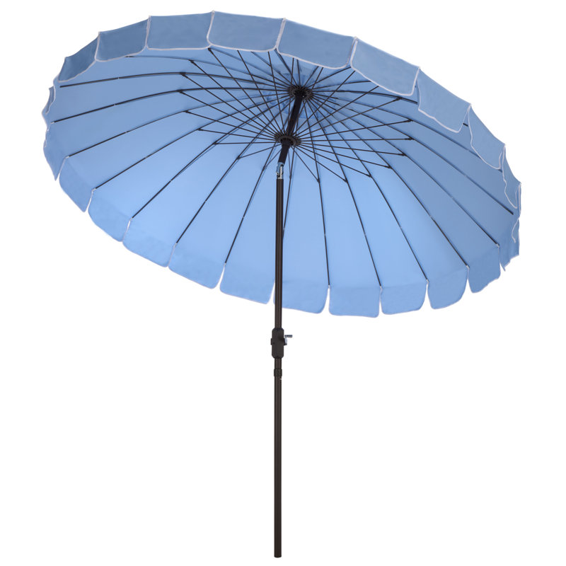 Parasol à manivelle 9 pi Panza, Bleu pastel