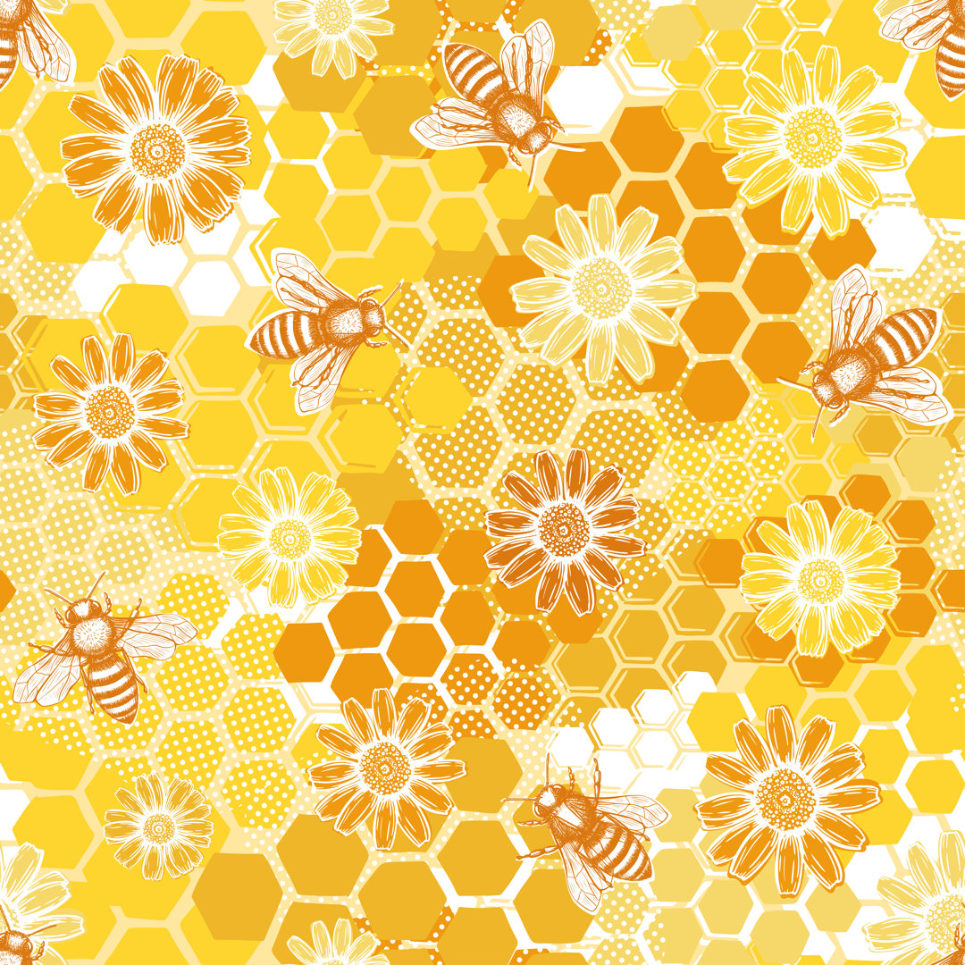 Vidur Bee Honeycomb von Oksana Kovaleva - Druck