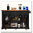 53" Farmhouse Kitchen Island with Tempered Glass Doors and Power Outlet-366944024