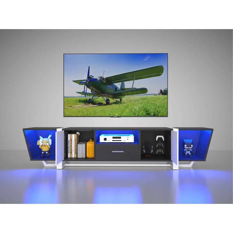LED TV Stand With Remote Control And Multiple Modes Changing Lights