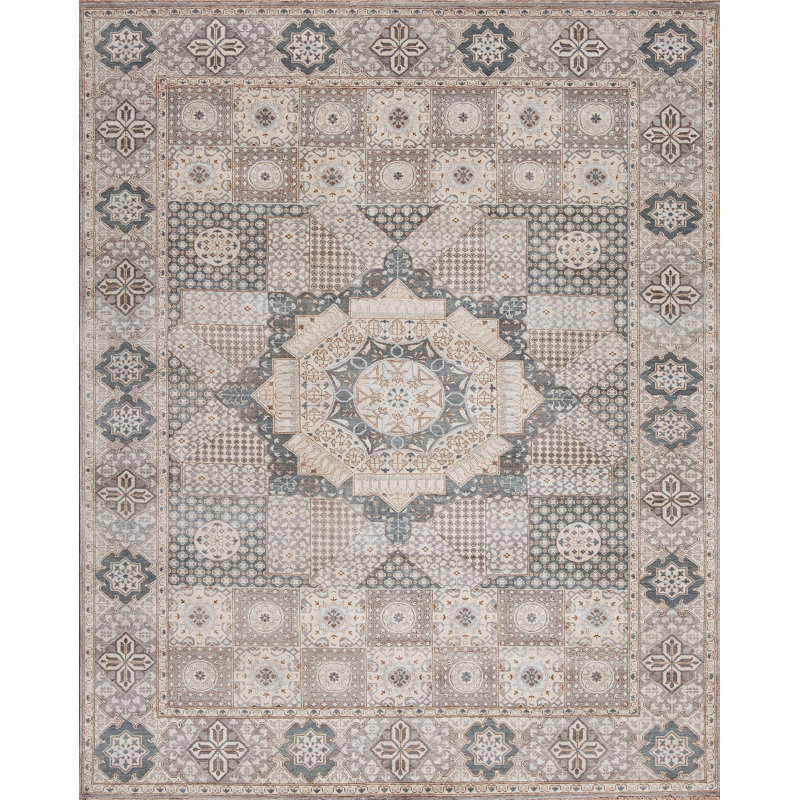 Egyptian Wool Oriental Area Rug in Beige