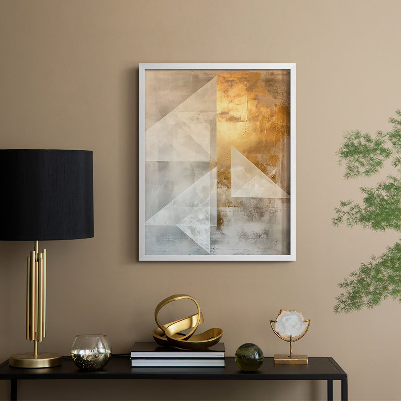 Série ABSTRACT CIX - reproduction encadrée de qualité supérieure - prête à être accrochée - aucun clou requis, Blanc