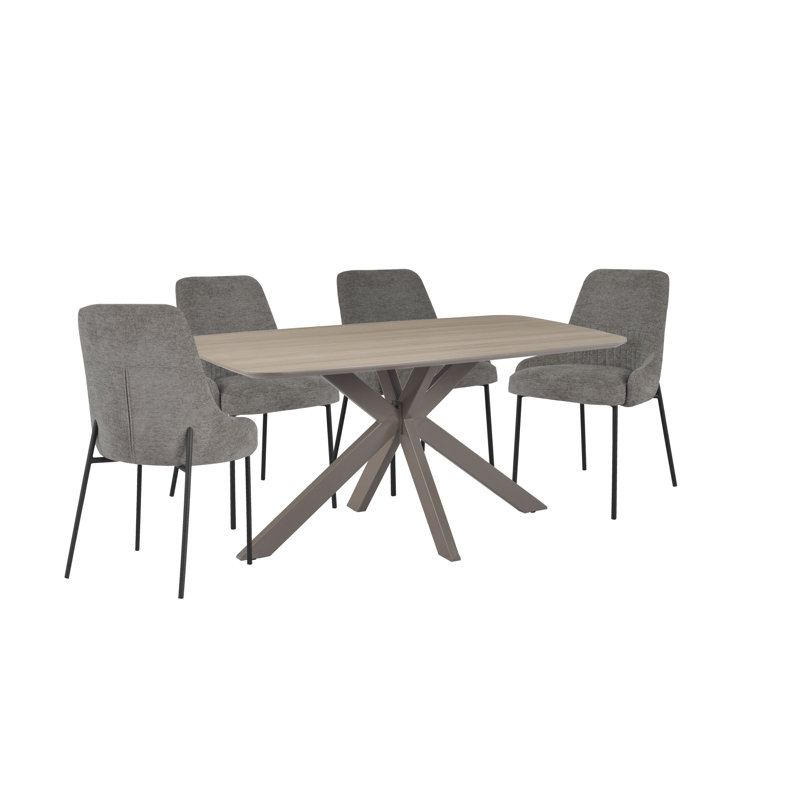 Ensemble de salle à manger rectangulaire L 63 po x l 35,43 po, Gris