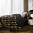 5-Piece Twin Size Metallic Geometric Comforter Set, Modern Gold Foil Chevron Bedding, All-Season Microfiber Bed in a Bag with Sheets and Pillow Shams-113728240-113728244
