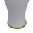 Risy Covered Jar, Gold Finial, White Curved Ceramic Base-112748769